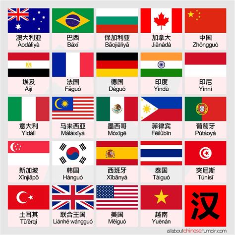 Learn country names and flags in Chinese | Idioma chino, Aprender chino, Escritura china