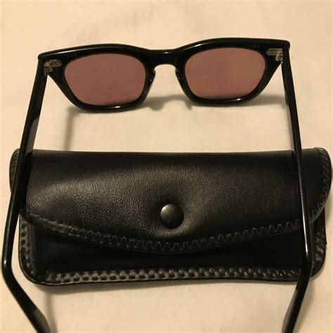 1960's USS Military Issue BCG Eyeglasses Black Horn Rim Frame Size 46 ...