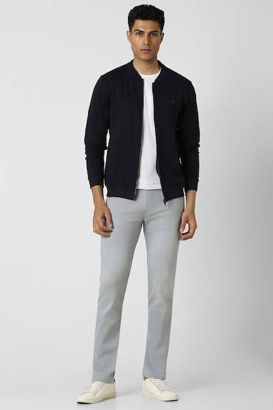 Buy Men Navy Solid Round Neck Sweatshirt Online - 39732971 | Van Heusen