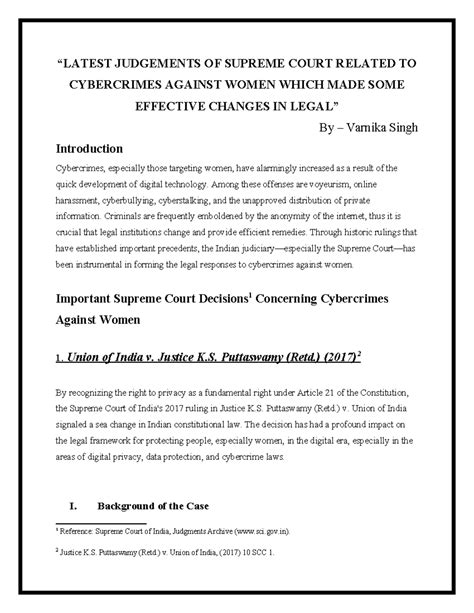 Cybershield Task - task - “LATEST JUDGEMENTS OF SUPREME COURT RELATED ...