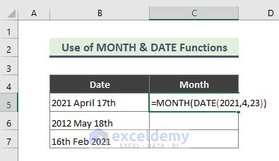 Image result for Excel Month Function