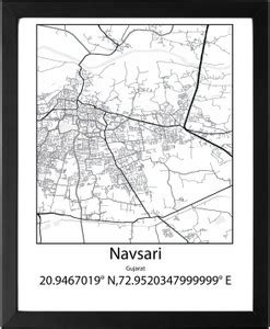 Navsari,Gujarat,India UNFRAMED Minimalist Map Line Art Print Poster ...