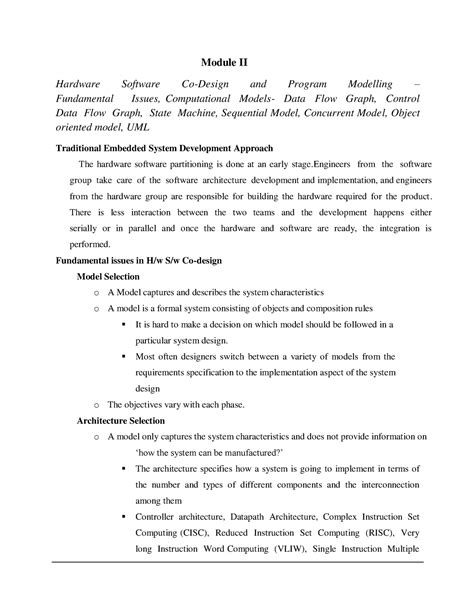 CS404 - ES module 2 - Module II Hardware Software Co-Design and Program ...