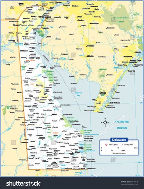 Delaware State Map Stock Vector 88083013 - Shutterstock
