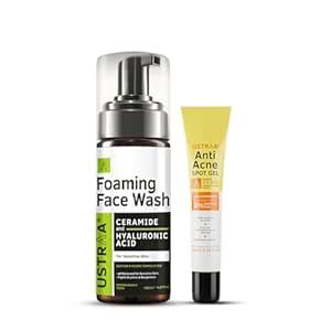 Ustraa Gentle Pore Care Combo - Foaming Face Wash - Sensitive Skin ...