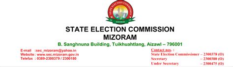 State Election Commission, Mizoram, Government of Mizoram, India