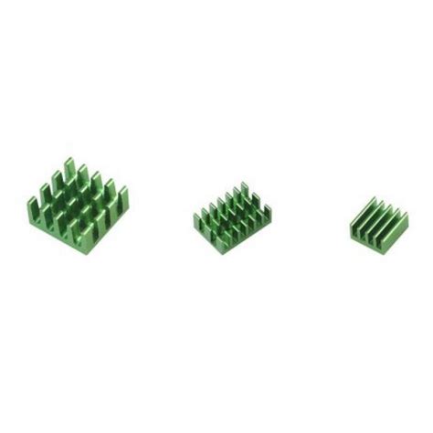 Green 3 in 1 Heat Sink Set Aluminum for Raspberry Pi 4B buy online at ...