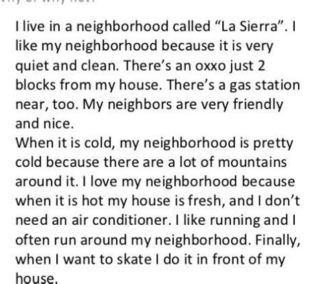 paragraph on my neighbourhood - Brainly.in