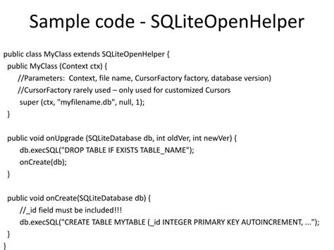 SQLite Code Example 的图像结果
