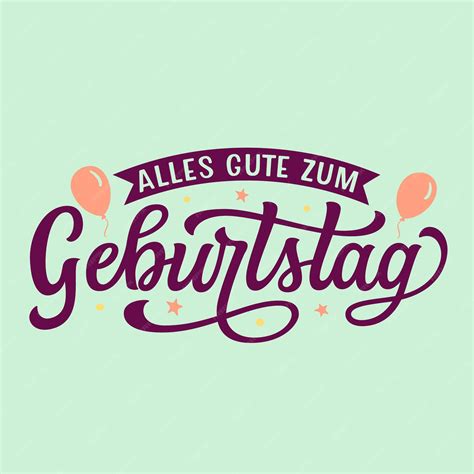 Premium Vector | Happy Birthday in German Hand lettering