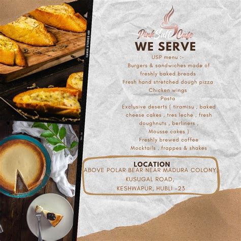 Menu at Pink Salt Cafe, Hubballi