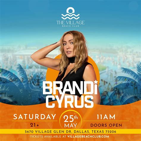 Brandi Cyrus at the Village Beach Club, The Village Beach Club, Dallas ...