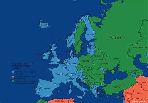 Recognizing of Israel and Palestine by European countries. : r/MapPorn