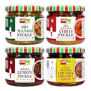 Add me Pickle box Combo Pack 4in1 Red Chilli Pickle 300gm, Dry Mango ...