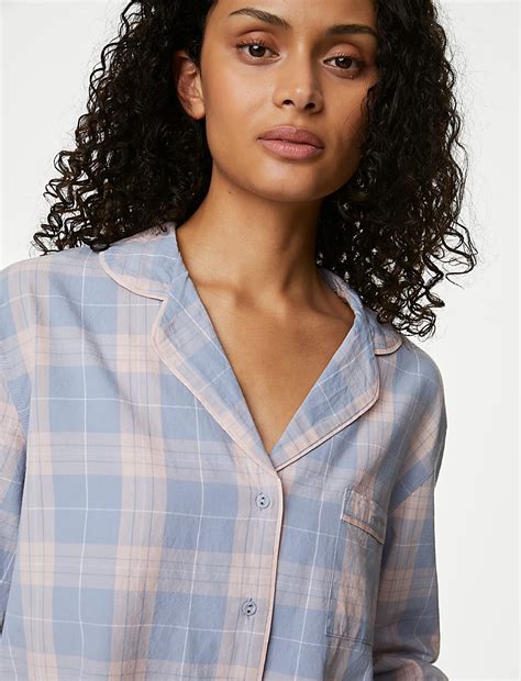 Buy Pure Cotton Checked Pyjama Set at Marks & Spencer