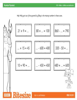 Worksheet Number Pyramid - Downloads Bbc Co - Fill and Sign Printable ...