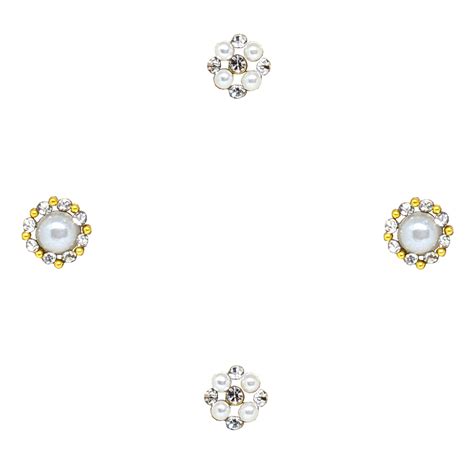 Comet Busters Handcrafted Pearl and Silver Nose Studs Stick Ons Self A