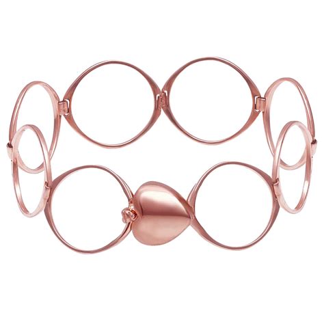 Buy GIVA 925 Sterling Silver Rose Gold Supple Heart Bracelet ...