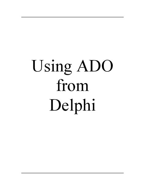 ADO Connection Delphi 的图像结果