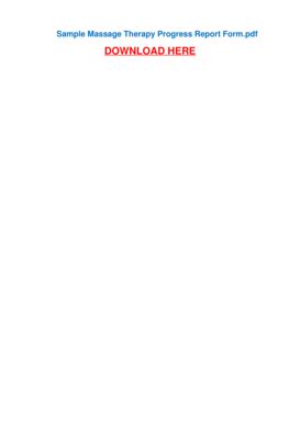 Massage Therapy Progress Report Sample - Fill Online, Printable ...