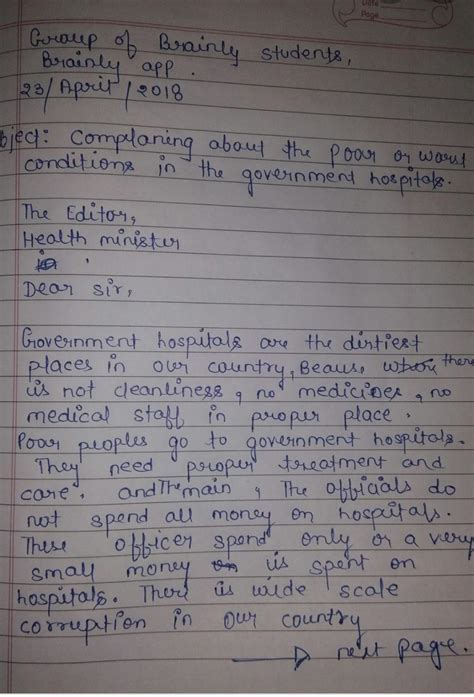 write a letter to the government office that asking to build a hospital ...