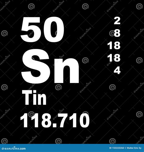 Periodic Table of Elements: Tin Stock Illustration - Illustration of tile, superconductor: 155333260