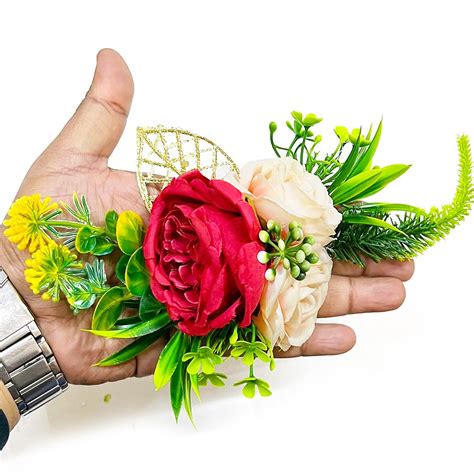 Red & Peach Color Flower Bunch Pack Of 2 for Trousseau & Gift Packagin ...