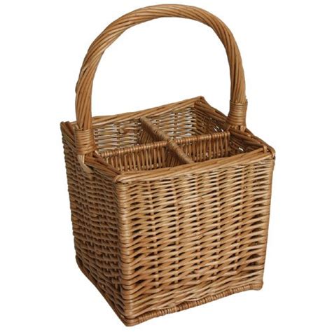 Buy JVL Four Bottle Steamed Willow Wicker Wine Drinks Gift Basket ...