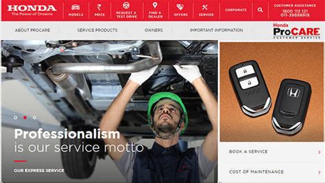 Honda Cars India adds new Customer Service section to their website ...
