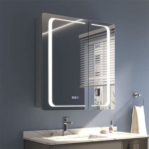 Exbrite 30X32 Led Lighted Bathroom Medicine Cabinet Mirror Waterproof ...