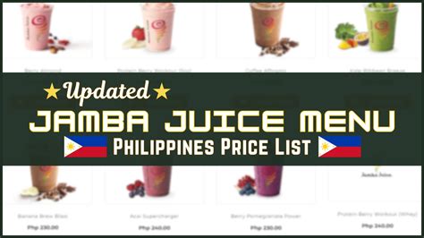 Jamba Juice Philippines Menu and Prices [July 2024] - PhilMenu