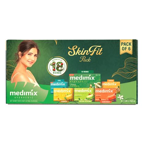 Buy Medimix Ayurvedic Skinfit Pack - 125 g | Pack of 6 unique Soaps ...