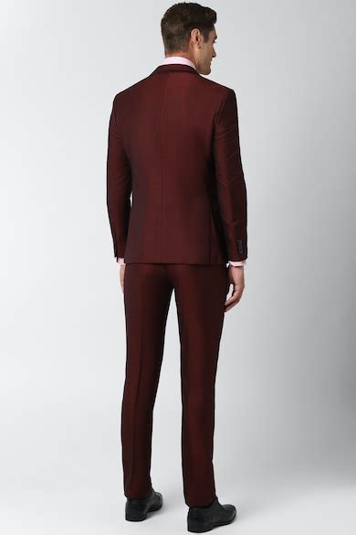 Buy Men Maroon Solid Formal Two Piece Suit Online - 559113 | Peter England