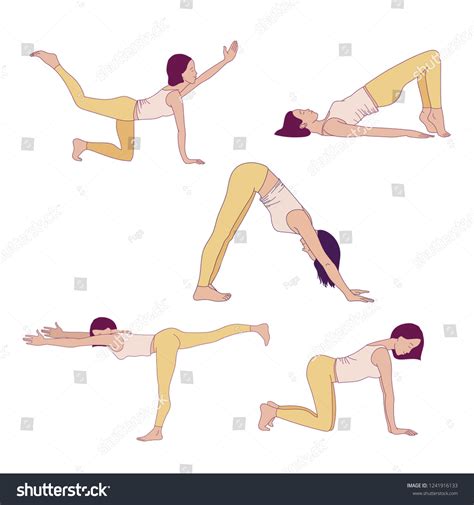 Pelvic Floor Yoga Poses Woman Health Stock Vector (Royalty Free ...