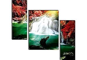 SAF paintings 6MM Waterfall Nature Set of 3 Panel Painting(SANFJM1186 ...