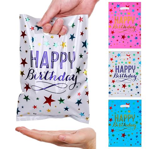 Pack of 24 Foil Guddy bags, Kids Birthday Party Favor Bags, Happy ...