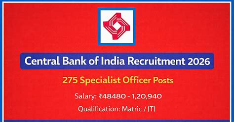 Central Bank of India Specialist Officer Recruitment 2026 Apply Online ...
