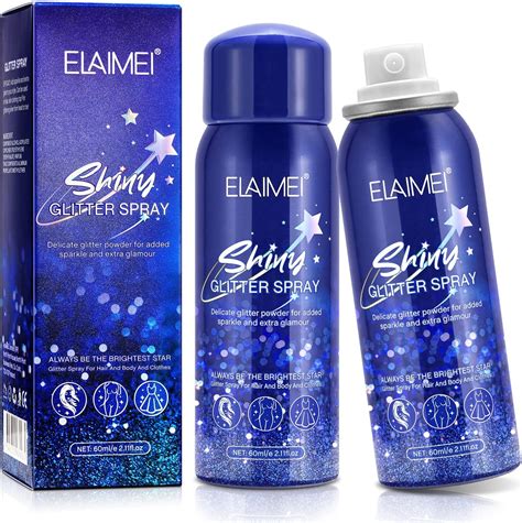 Glitter Spray - Temporary Shiny Glitter Spray for Body, Hair, Face and ...