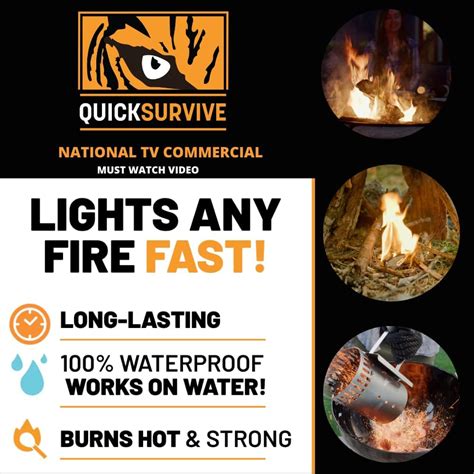 Buy QUICKSURVIVE All-Purpose Waterproof Fire Starters - Survival Fire ...
