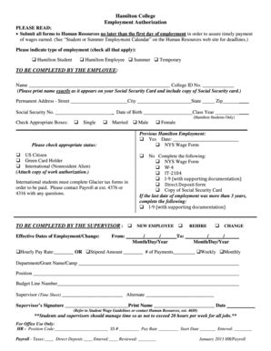 Fillable Online my hamilton TEMPORARY/SUMMER EMPLOYMENT AUTHORIZATION ...