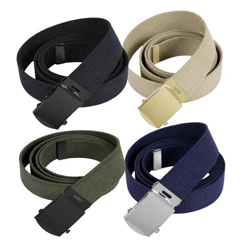 4 pack Classic Military Style Cotton Web Belt