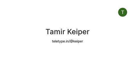 Tamir Keiper — Teletype