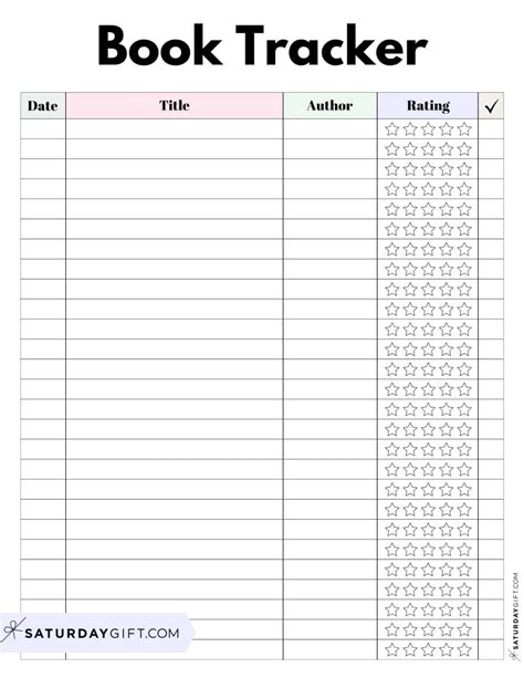 Free Book Tracker Templates - 35 Cute Reading Logs & Lists