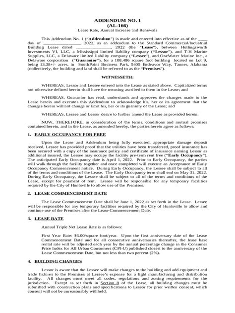 www.lawinsider.comclauseaddendum-no-1-leaseAddendum No. 1 Lease ...