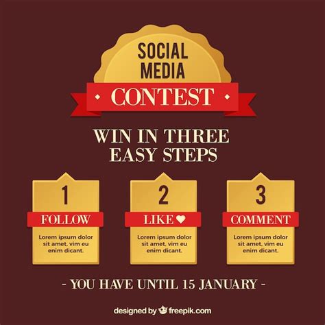 Social media contest steps | Free Vector