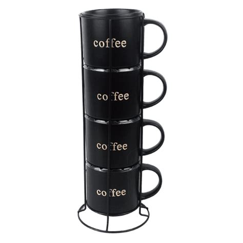 Stackable Coffee Mugs With Rack