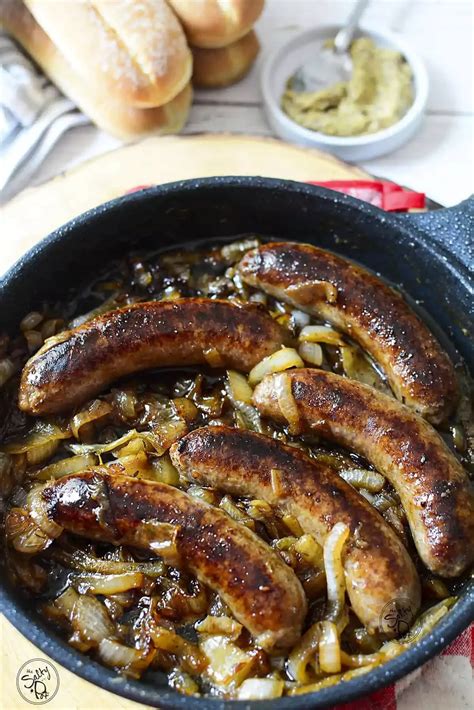 Beer Braised Bratwurst with Onions Recipe
