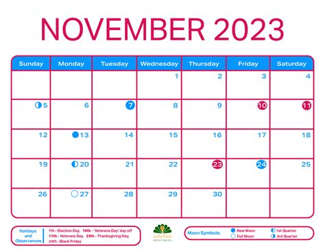 November 2023 Calendars with Holidays and Moon Phases - Free Printable ...