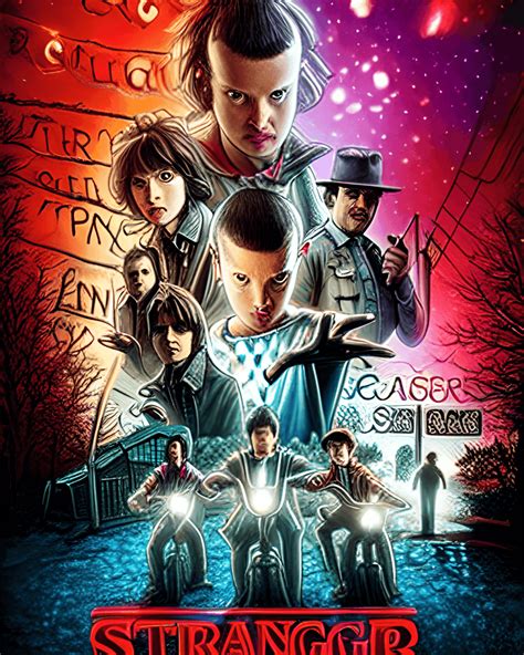 Poster Stranger Things Vibrant Netflix · Creative Fabrica