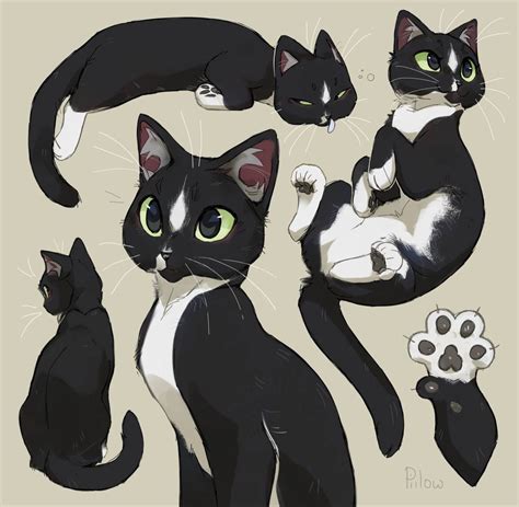 GrayPillow | Иллюстрации кошек, Милые рисунки, Эскизы животных